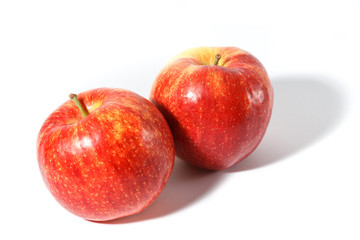 An image of red apples on white background