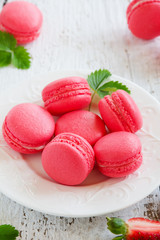 Makarons - with strawberry cream.