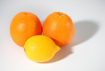 An image of ripe fresh citruses on white background