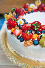 birthday cake with berries
