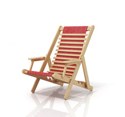 Sun lounger with isolated on white background.