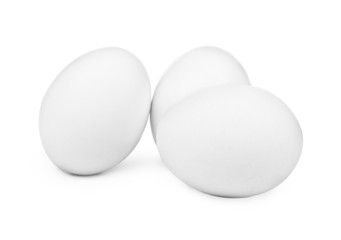 white eggs isolated on white background