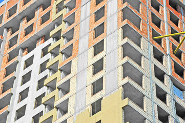 Fototapeta premium Building construction site from concrete and brick