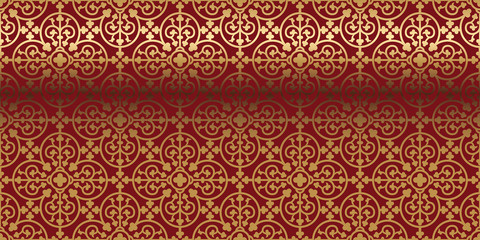 Vector card with a gold pattern. Design elements in a gothic style. Perfect for greetings, invitations and announcements. Vector file