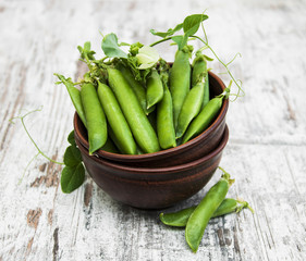 Bowl with fresh peas