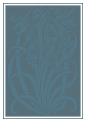 Blue silhouette of flowers ornament. Figure bouquet in the form of a stencil. Vector background