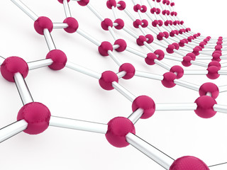 Pink molecular mesh structure