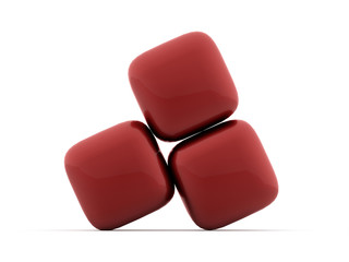Red cubes icon concept rendered on white