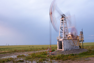Fototapeta premium Oil rocking the machine in motion