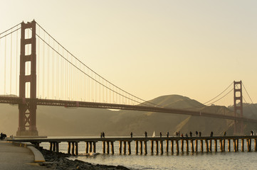 Sunset at Golden gate bridge, San Francisco
