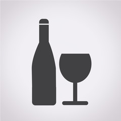 Wine glass with bottle icon