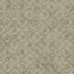 Brown Aum Hindu Symbol Tile Pattern Repeat Background