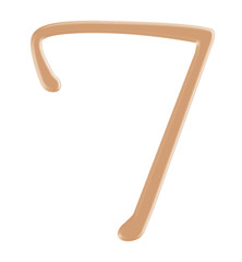 Makeup foundation cream nude shades in number 7 character style on isolated background.