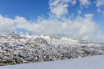 Beautiful snowy mountains in Austria, Europe 