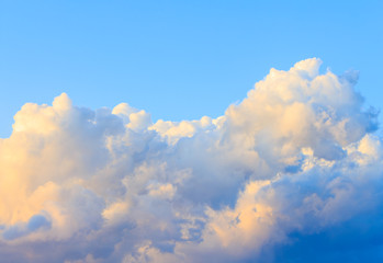 sky clouds with evening sunlight.
