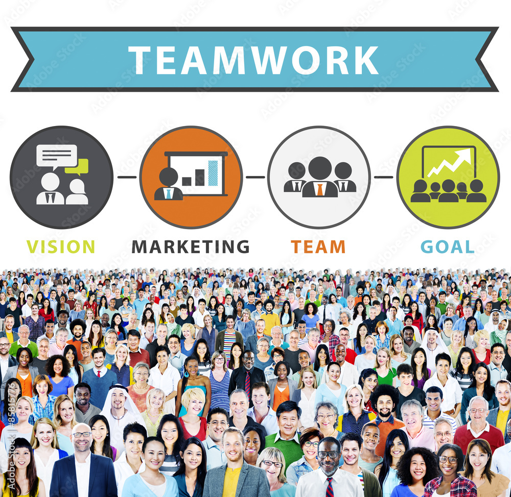 Wall mural teamwork team collaboration connection togetherness unity concep - Wall murals