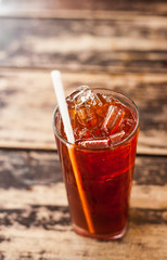 Ice tea on wood table