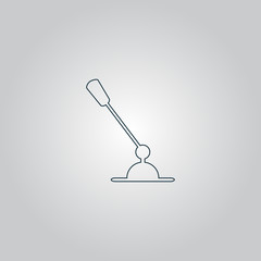 PC Microphone. Single flat icon. Vector illustration.