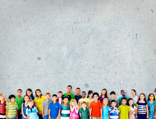 Naklejka premium Children Kids Childhood Friendship Happiness Diversity Concept