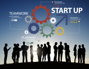 Startup New Business Plan Strategy Teamwork Concept