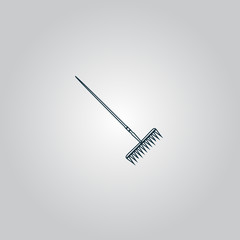 Rake icon. Elements in flat design.