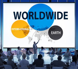 Worldwide International Earth Networking Connection Concept