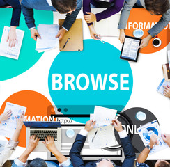 Browse Browser Searching Information Connection Web Concept