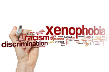 Xenophobia word cloud - obrazy, fototapety, plakaty