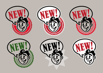Vintage Retro Character Icons NEW