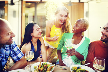 Diverse People Luncheon Outdoors Food Concept