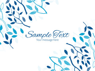 Vector blue forest horizontal double corners frame invitation