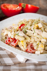 Healty Pasta salad with vegetables