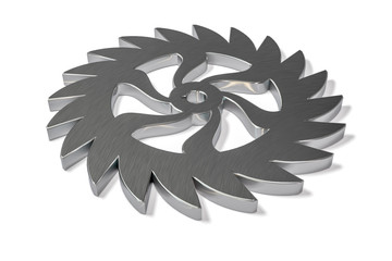 3D Isolated Steel Machine Gear. Industry Concept Background.