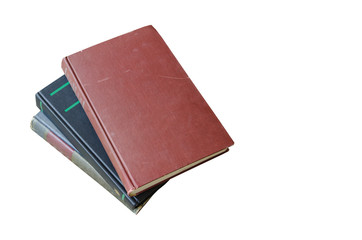 old books isolated on white background.