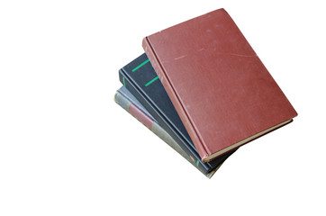 old books isolated on white background.