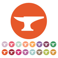 The anvil icon. Smith and forge, blacksmith symbol. Flat