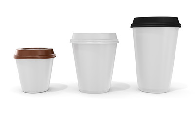 3d blank coffee cups