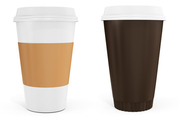 3d Coffee Cups with blank label