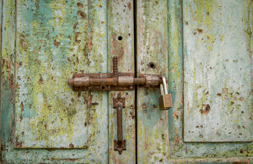 old metal padlock, safety concept.