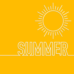 Vector illustration of a linear design summer sun