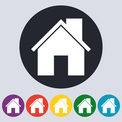 Stock Vector Linear icon house. Flat design.