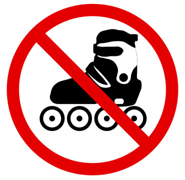 No Roller Skate. Vector Illustration