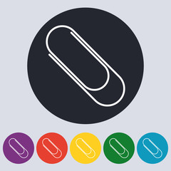 Stock Vector Linear icon paperclip. Flat design