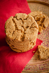 Ginger and molasses biscuits or cookies shot with low key lighting
