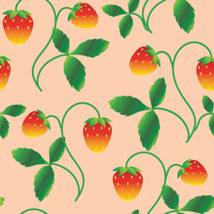 strawberry pattern with pink background