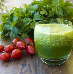 Fresh green smoothie for health and detox