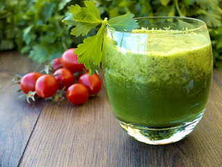 Fresh green smoothie for health and detox