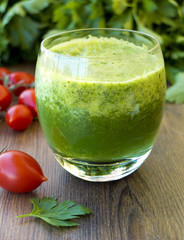 Fresh green smoothie for health and detox