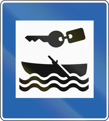 Icelandic service road sign - Boat rental