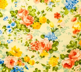 Rolgordijnen Retro Lace Floral Seamless Pattern Fabric Background Vintage Style © jackritw